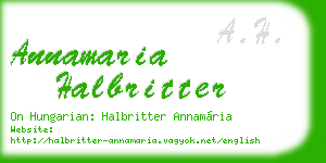 annamaria halbritter business card